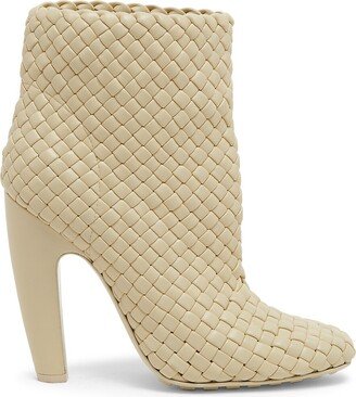 Woven Leather Ankle Boots