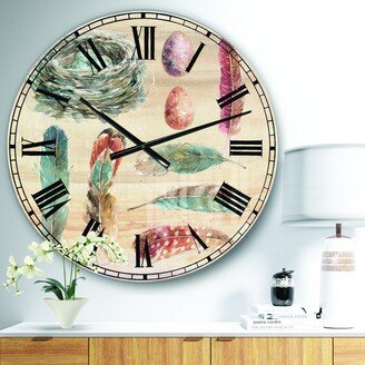 Designart 'Feathers Cottage Family ' Farmhouse Wall CLock