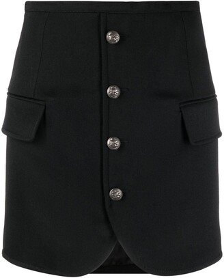 Pegaso-button fitted mini skirt