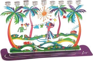 Happy Israeli Summer Menorah - Colorful Chanukah Gift