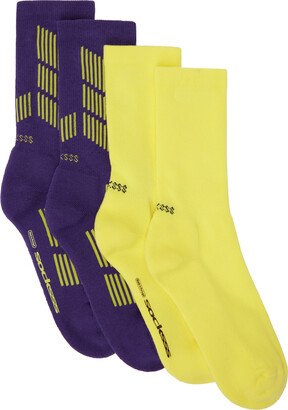 SOCKSSS Two-Pack Purple & Yellow Socks