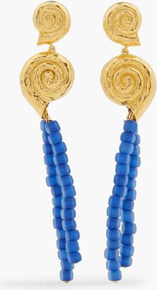 Gold-plated bead earrings