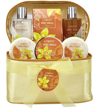 Lovery Bath & Body Gift Basket - Warm Vanilla Sugar Home Spa Set