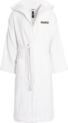 Logo Embroidered Belted Bath Robe