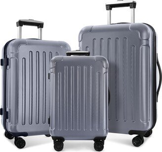 GREATPLANINC Luggage 3 Piece Sets with Spinner Wheels ABS+PC Lightweight