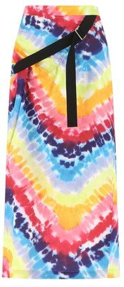 Tie-Dye High Waist Midi Skirt