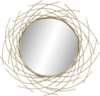 Glam Round Metal Wall Mirror