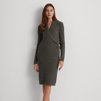 Ralph Lauren Cable-Knit Buckle-Trim Sweater Dress