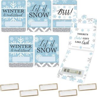 Big Dot Of Happiness Winter Wonderland - Diy Assorted Cash Holder Gift - Funny Money Cards 6 Ct