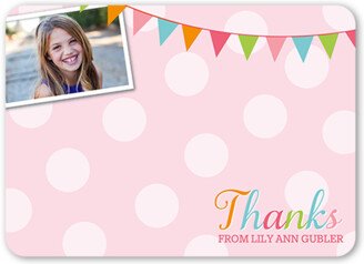 Thank You Cards: Dessert Bar Thank You Card, Pink, Standard Smooth Cardstock, Rounded