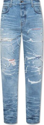 Distressed Straight Leg Jeans-AN