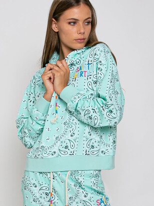 Cotton Bandanna Hoodie With Saint Barth Embroidery