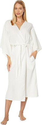 Onsen Lightweight Cotton Robe (White) Women's Robe