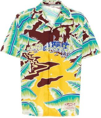 Graphic Printed Short-Sleeved Shirt-AA