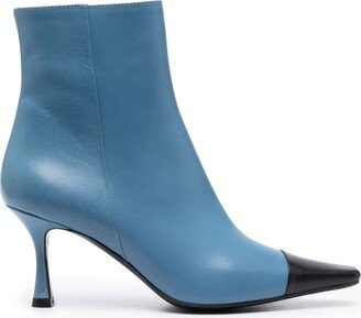 Two-Tone 70mm Leather Ankle Boots