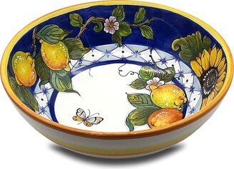 Large Ceramic Bowl - Italian Dinnerware Pasta Bowl Platter Serving Tray Hand Painted Tuscany Pottery Bowls Made in Italy Salad-AC