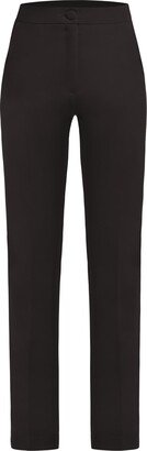 Tia Dorraine Black Fantasy Straight-Leg Slim Trousers