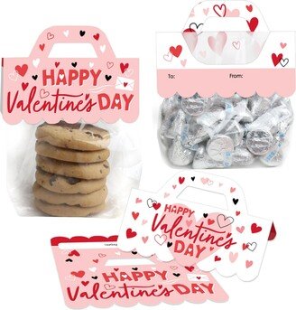 Big Dot Of Happiness Happy Valentine's Day Valentine Hearts Party Favor Candy Bags with Toppers 24 Ct