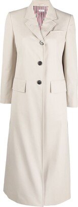 Wide-Lapel Flap-Pockets Overcoat