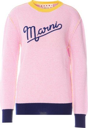 Logo Embroidered Crewneck Jumper-AC