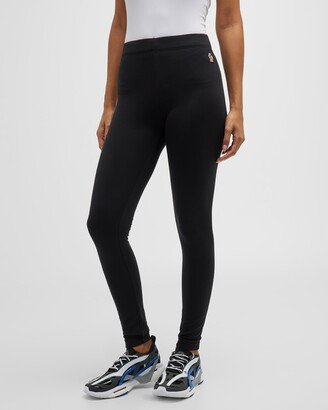 High-Rise Leggings with Logo Detail