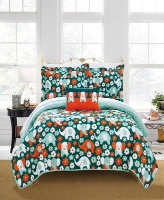 Elephant Marsh 3 Piece Twin Quilt Set