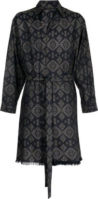 Graphic-Print Cotton Trench Coat