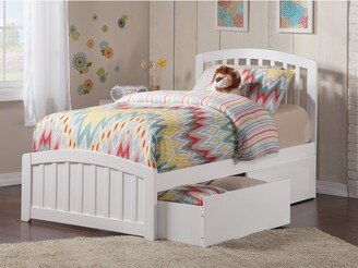 AFI Richmond Twin Platform Bed with Matching Foot Board with 2 Urban Bed Drawers in White