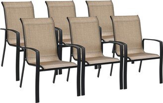 Set of 6 Patio Dining Chair stackable Camping Garden Deck No - See details