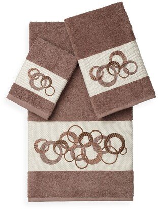 Annabelle 3-Piece Embellished Towel Set - Latte