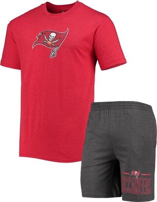 Men's Concepts Sport Charcoal, Red Tampa Bay Buccaneers Meter T-shirt and Shorts Sleep Set - Charcoal, Red