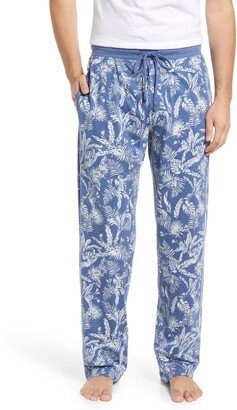 Palm Print Cotton Blend Pajama Pants