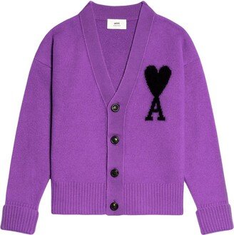 Logo-Intarsia Wool Cardigan