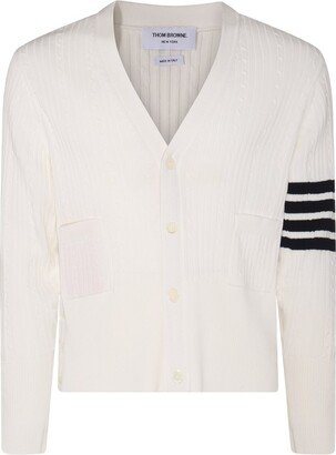 4-Bar Stripe Cable Knit Cardigan