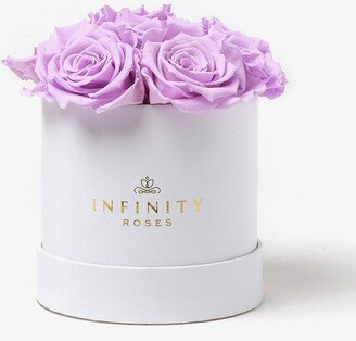 Infinity Roses Round Box of 7 Lavender Real Roses Preserved To Last Over A Year