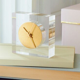 russell—hazel Acrylic & Gold Clock