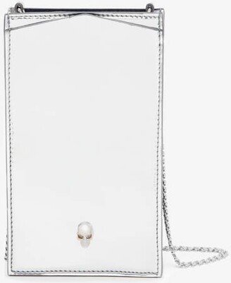 Women's Skull Phone Case With Chain In Silver