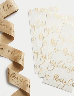 Christmas Luxury Gift Wrapping Accessories Pack - Gold