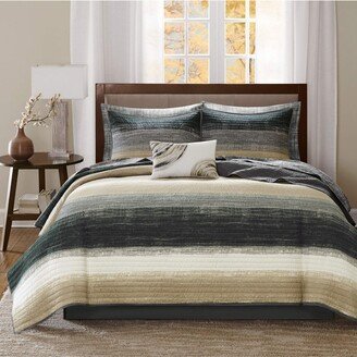 Gracie Mills Essentials Saben Complete Coverlet and Sheet Set, Taupe - Twin