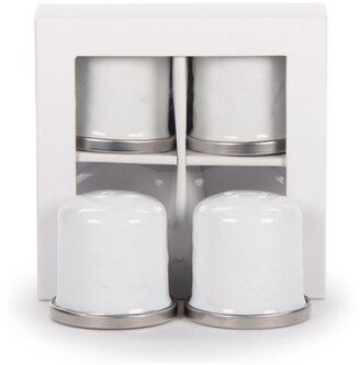 Solid White Enamelware Collection Salt and Pepper Shakers, Set of 2