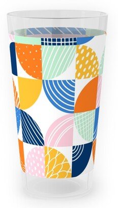 Outdoor Pint Glasses: Modern Quilt Pattern - Multi Outdoor Pint Glass, Multicolor