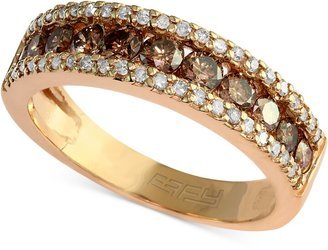 Espresso by Brown and White Diamond Three-Row Ring (7/8 ct. t.w.) in 14k Gold