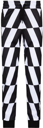 Optical tapered track pants