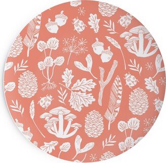 Salad Plates: Nature Walk Block Print - Pink Salad Plate, Pink