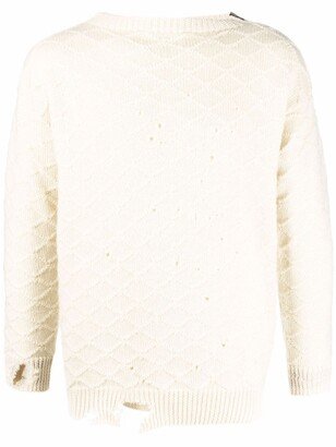 Distressed-Effect Wool Jumper