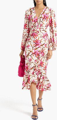 Emmett ruffled floral-print crepe midi dress