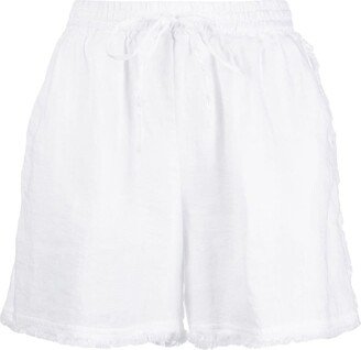 Fringed-Edge Linen Shorts