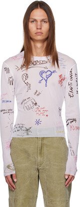 White Scribbles Long Sleeve T-Shirt