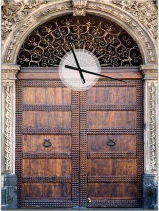 Designart Old Door in Catania Wall Clock