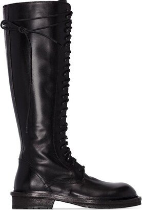 Lace-Up Knee-High Boots